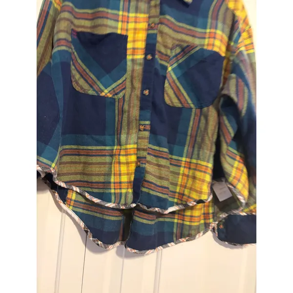 BDG Plaid Button Down Shirt Oversized Long Sleeve Casual Top Women M - Image 4