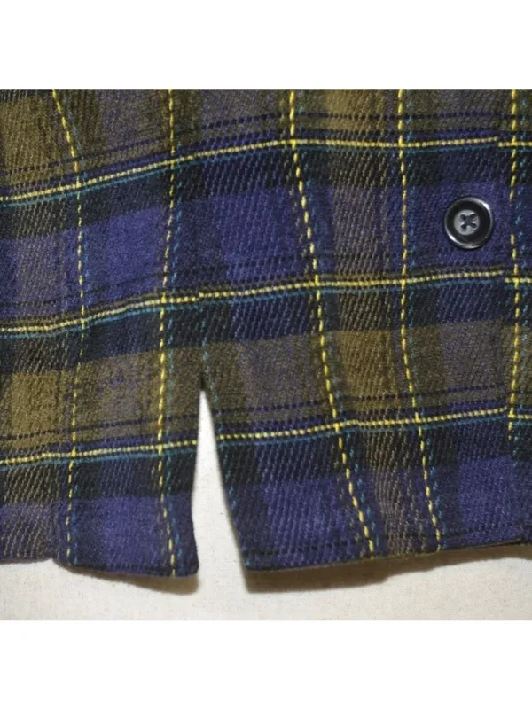 R&K Originals Womens 8 Plaid Jacket Navy Olive Acrylic Dark Academia Preppy - Image 5