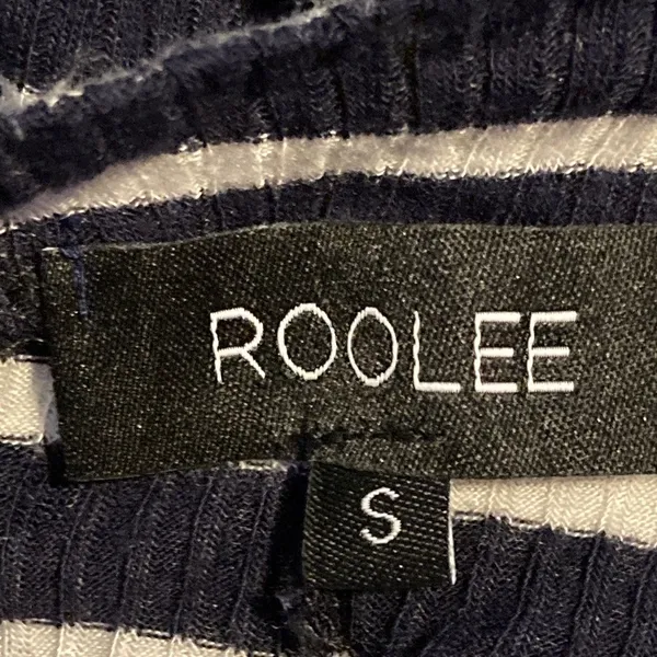 Roolee black White Striped Ribbed Knit Maxi Dress 3/4‎ Sleeve Small - Image 3