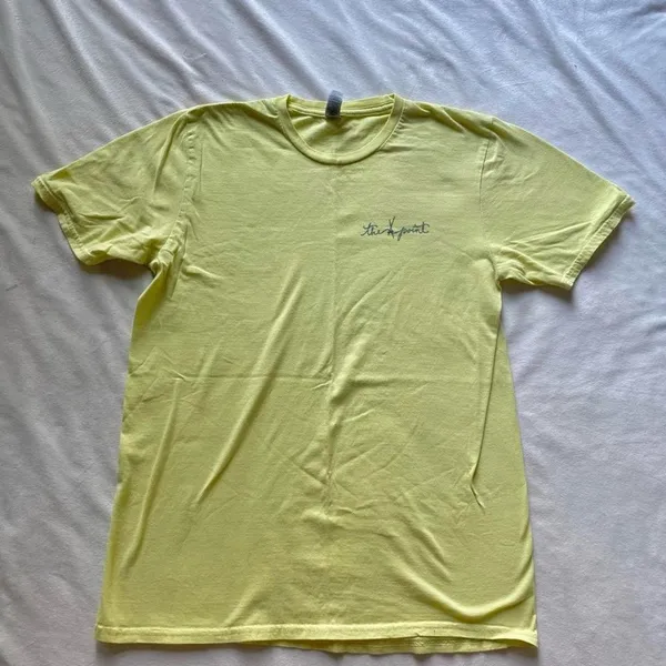 pastel yellow and blue Notre Dame knitting club shirt - Image 2