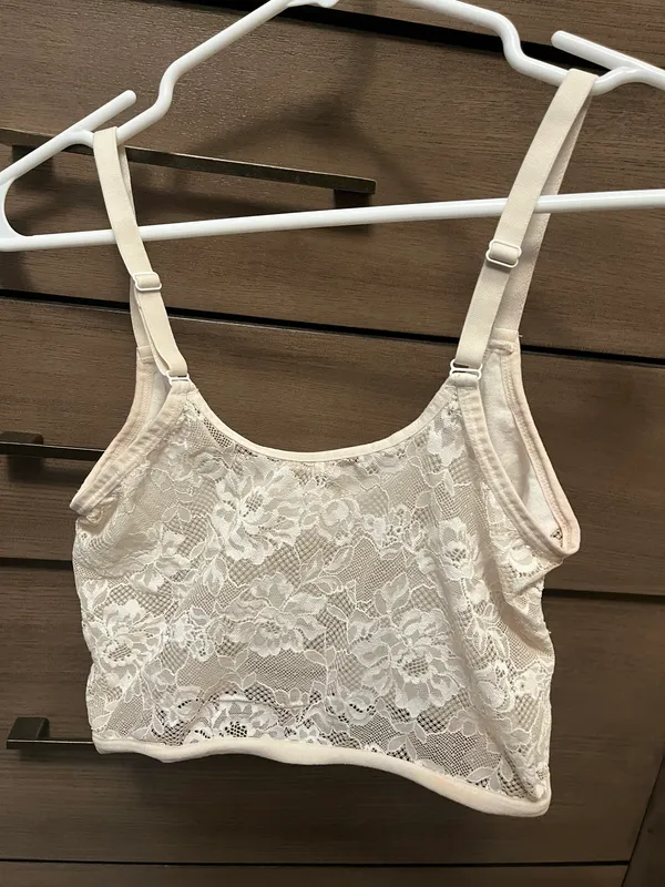 Off White Lace Bralette Size M - Image 2