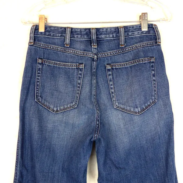 Abercrombie & Fitch Cropped Stovepipe Jean Women 4R X 24.5 Blue Wide Leg Raw Hem - Image 6