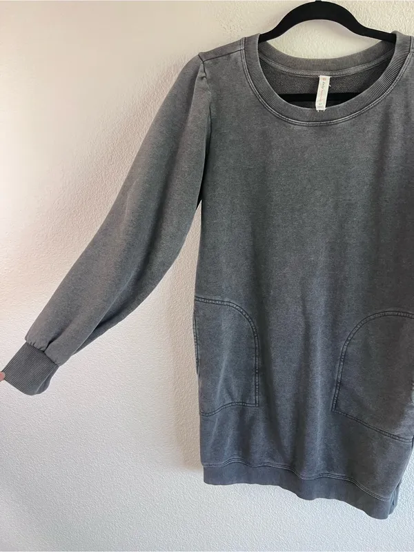 Daily Practice by Anthropologie Women's Washed Tunic Dress Black Pullover - Image 3