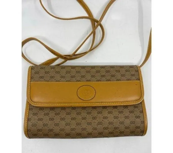 GUCCI Vintage Flap Coated Canvas Crossbody Bag - Image 2