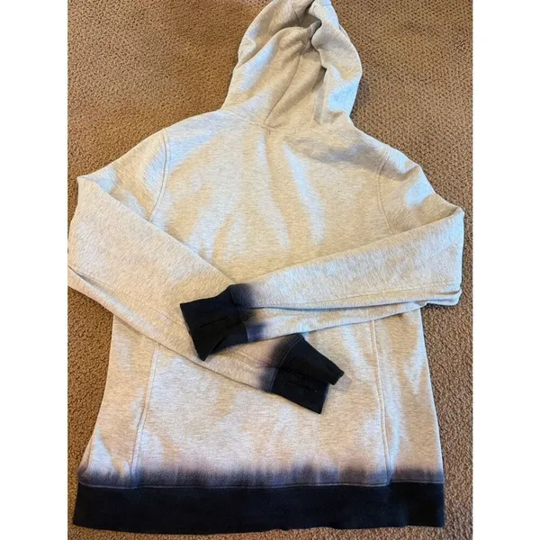 Butter Supersoft Gray Zip Up Hoodie Navy Ombre Trim Size M Soft Lounge - Image 7