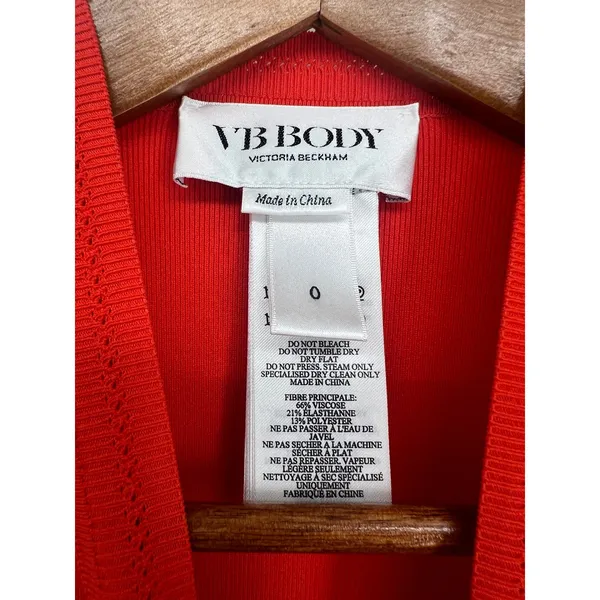 Victoria Beckham VB Body Fitted Red‎ Bodycon Mini Dress Size 0 - Image 7
