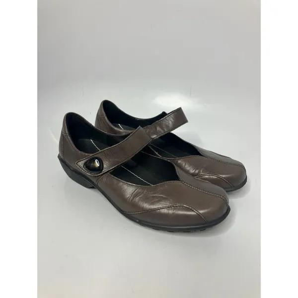Romika brown leather mary Jane Shoes women's size 38 7.5‎ professional boho - Image 2