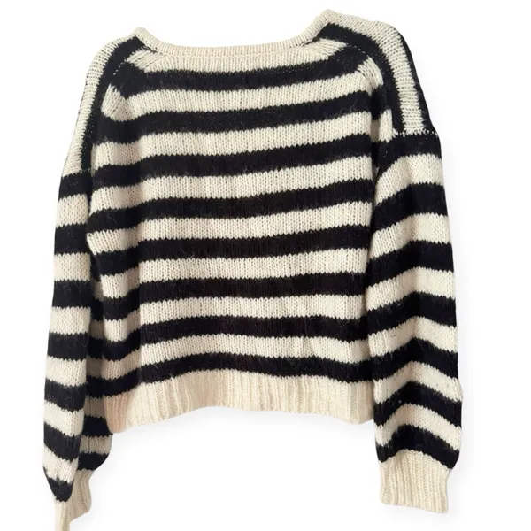 Madewell Ballon Sleeve Pullover Striped Sweater Size Small Alpaca Wool - Image 4