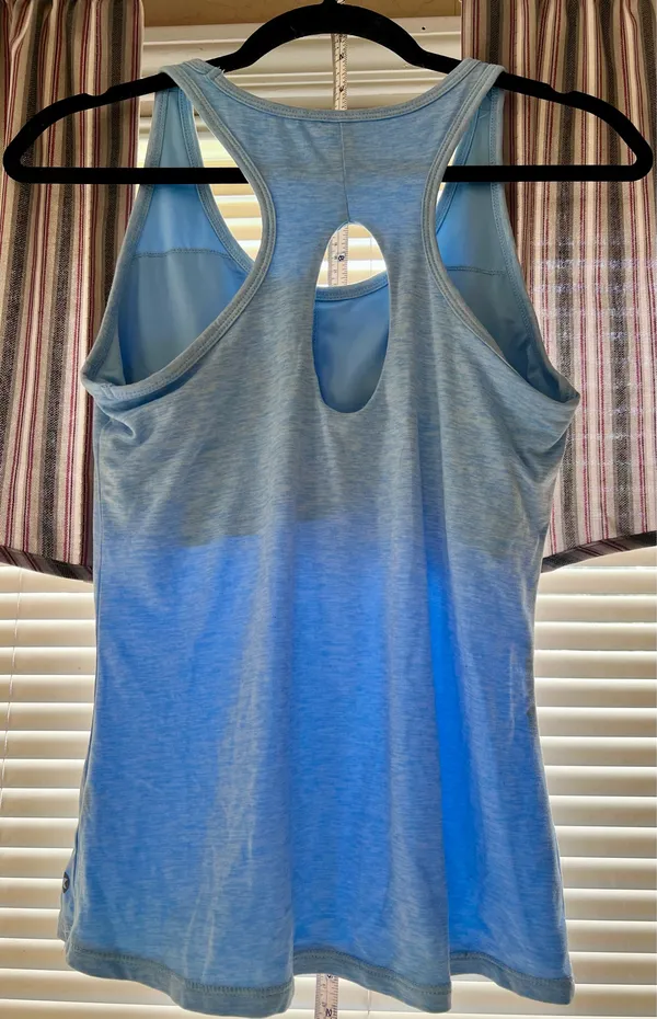 Light Blue Racerback Workout Tank Top - Image 2