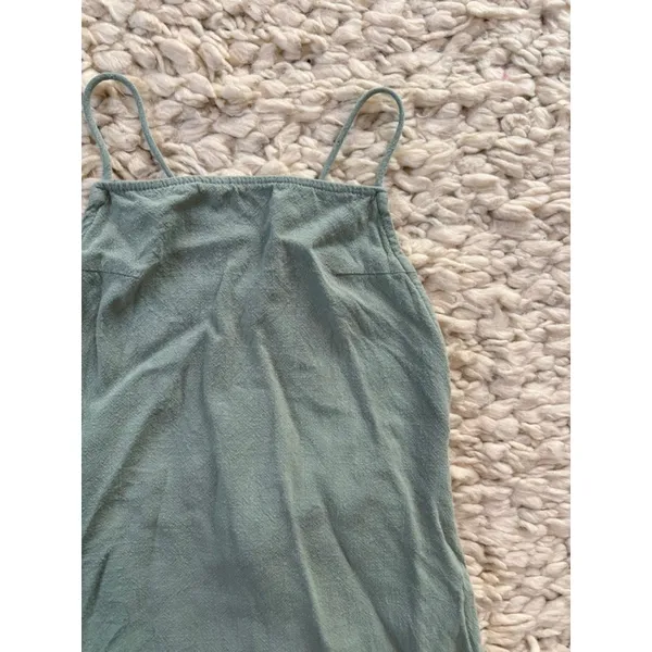 Women's Princess Polly Sage Green Mini Dress US 0 Backless Linen Blend - Image 9