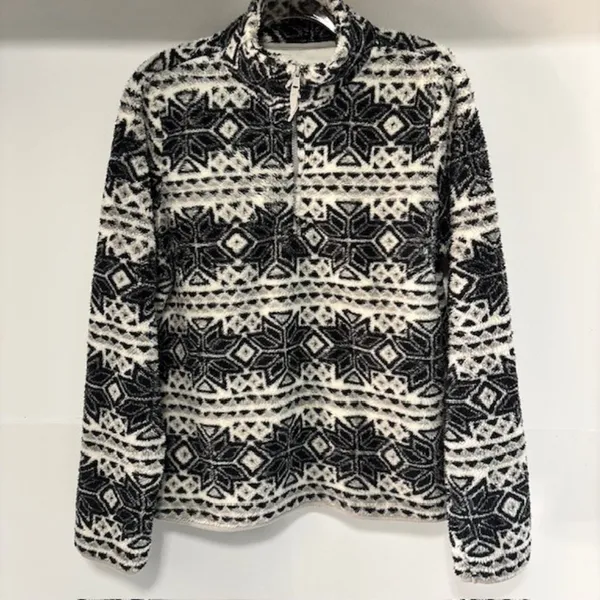 Aeropostale Prince & Fox XL Womens Nordic Fair Isle Fleece Quarter Zip Pullover - Image 3