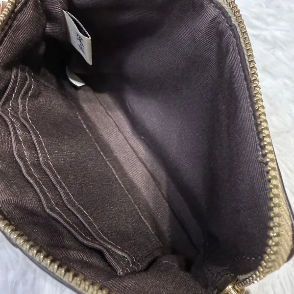 Coach Khaki Coated Canvas Wristlet - Image 3