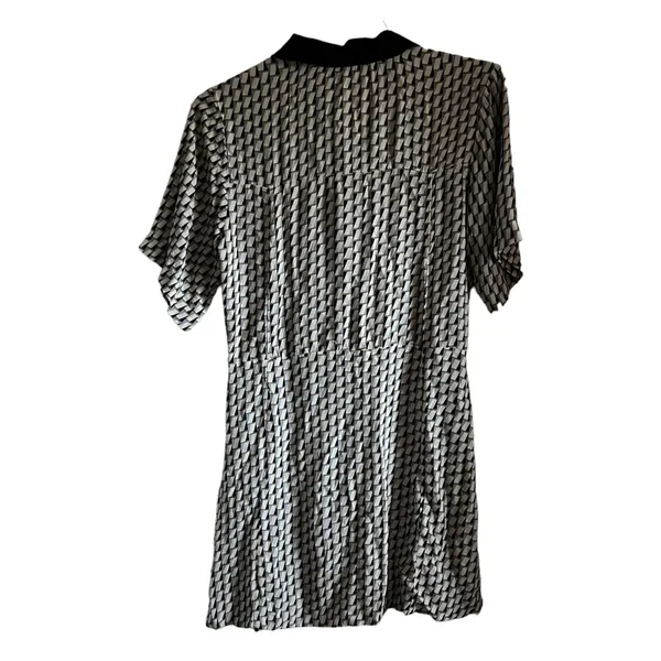 Printed Collar Detail Skater Dress Size US 6 - Image 3