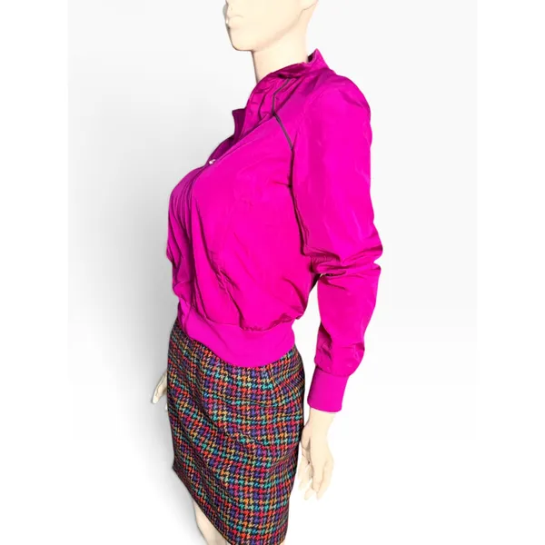Vintage Nike Athletic Dept Magenta Pink Full Zip Windbreaker Jacket Womens S - Image 4