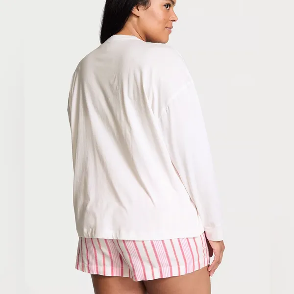 VICTORIA'S SECRET Flannel Long-Sleeve Short‎ Tee-Jama Set - Image 2