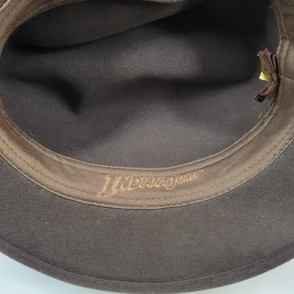Indiana Jones Brand Wool Hat Mens Small Brown Stylish Bow Ribbon Band 12" Fedora - Image 13