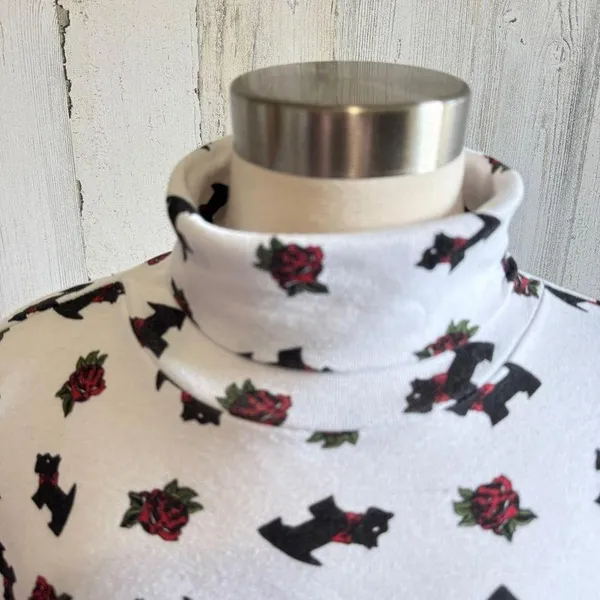 Vintage Christmas Turtleneck scottie dog‎ Shirt – Size XL Holiday - Image 3