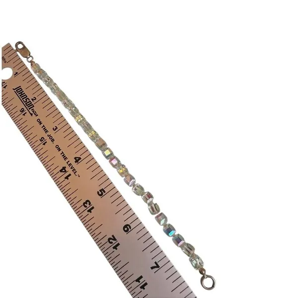 Faceted Crystal Cube Bracelet Sterling Silver Clasp - Image 6