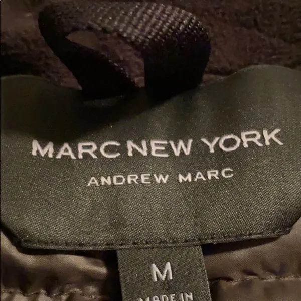 Andrew Marc Marc New York Dark Grey Hooded Puffer Jacket - Size M - Image 6