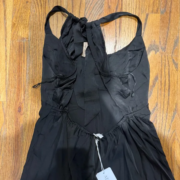 aemi + co maxi satin black dress - Image 5