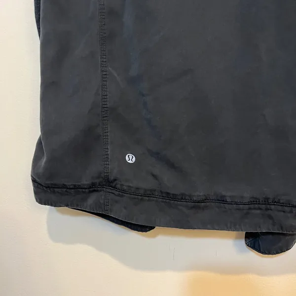 Lululemon Jacket Blissed Out‎ Wrap Open Front Black Organic Cotton Tencel Size 2 - Image 6