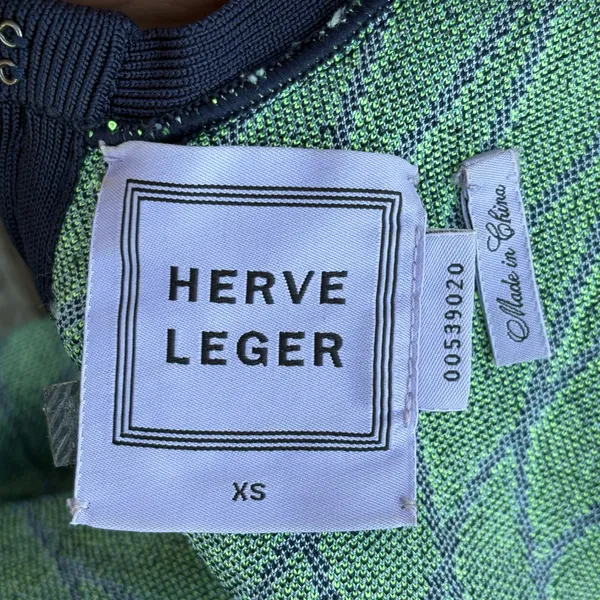 Herve Leger Kollette caged animal jacquard fit and flare dress size extra small - Image 7