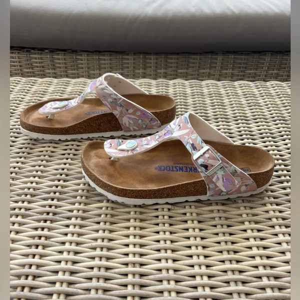 Birkenstock Gizeh Soft Footbed Floral Sandals 37 summer vacation beach‎ outdoors - Image 4