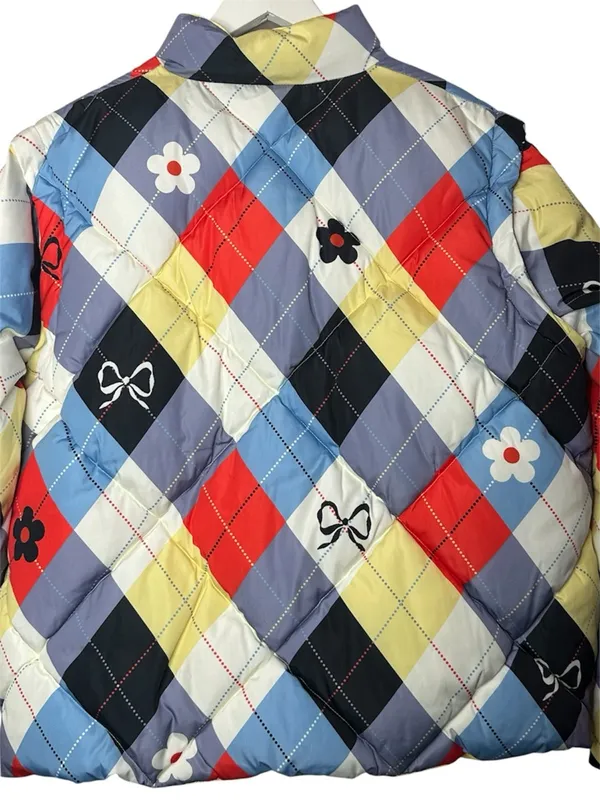 Lisa Says Gah Lady Puffer Jacket Cirque Argyle Large - Image 8