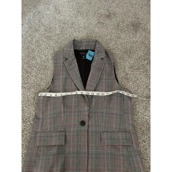 NWT Rachel Zoe Vest Size Small White Black Red Houndstooth S‎ - Image 4