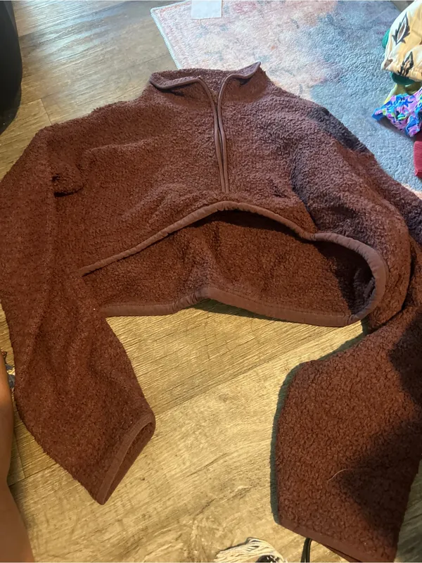 Skims Cozy Women's Sherpa Half-Zip Pullover Sweater - Brown - Image 6