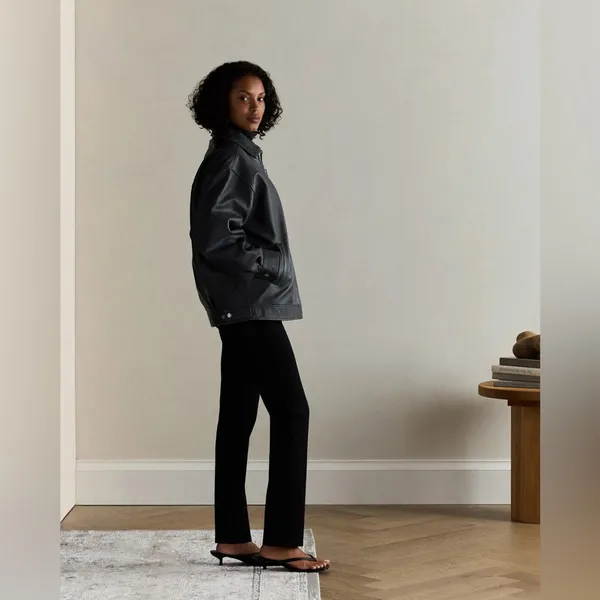 Quince Ultra-Stretch Ponte Straight Leg Pants‎ in Black, Size S - Image 3