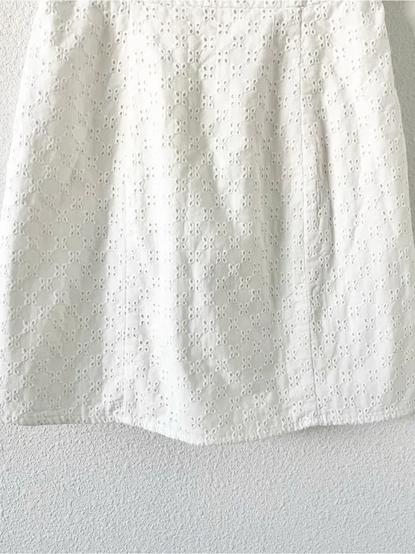 Lovers + Friends White Eyelet Strapless Bridal Bachelorette Mini Dress - Image 4