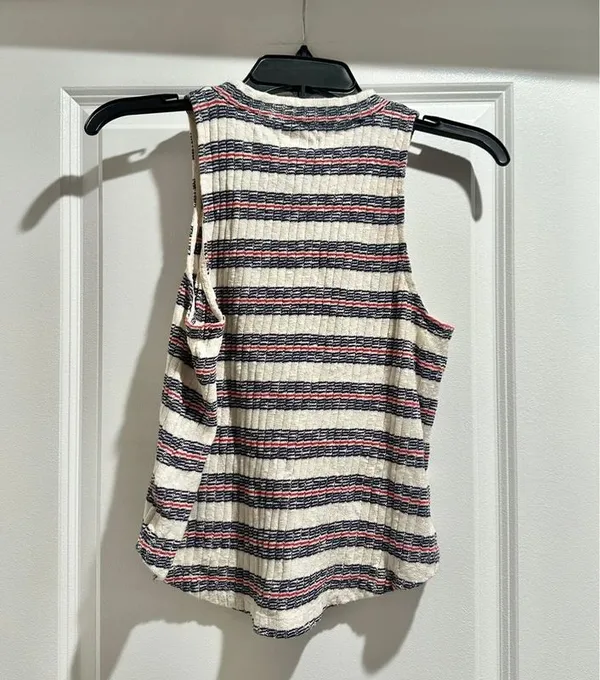 Madewell Striped Knitted Sleeveless Tank Top - Image 3