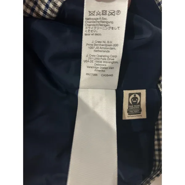 Madewell Italian Fabric Plaid Button Front Vest Navy Black‎ White Size 8 - Image 5