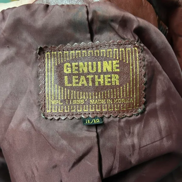 Vintage 70s Genuine Leather Burgundy Jacket - Image 4