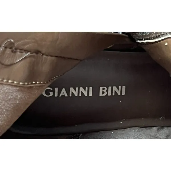 Gianni Bini Steampunk Boots Size 5.5 Mid Calf Low Heel Brown Leather Wrap Strap - Image 15