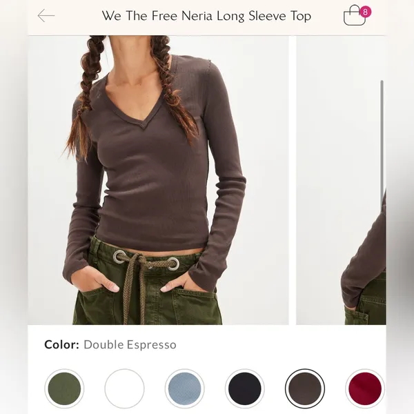 NWT Free People We The Free Neria Long Sleeve Top - double espresso brown - M - Image 6