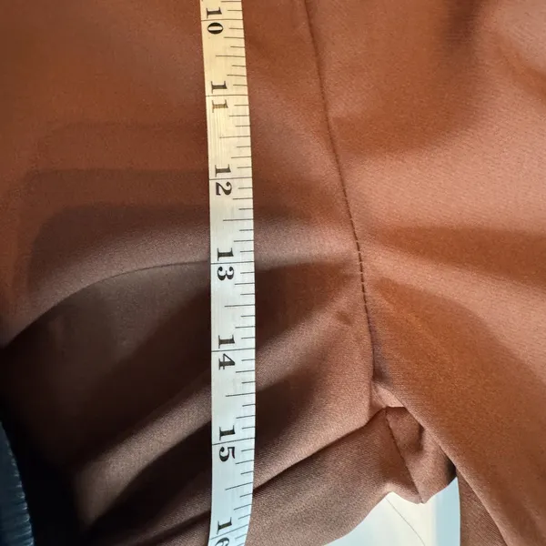 Missguided Plus Tailored Wide Leg Trousers US 16 Chocolate Brown Cuffed Hem NWT - Image 10