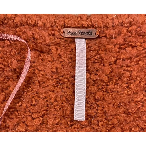 Free People Burnt Orange Alpaca Oversized Fuzzy Knit Sweater‎ Size Medium Women - Image 11