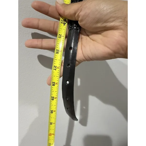 Brighton Western Boho Black Leather ‎ Slim stitch Belt Sz M 31" - Image 6
