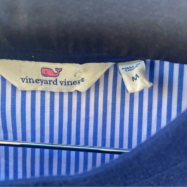 Women’s Vineyard Vines Blue Striped‎ Tie Back Shirt - Image 2