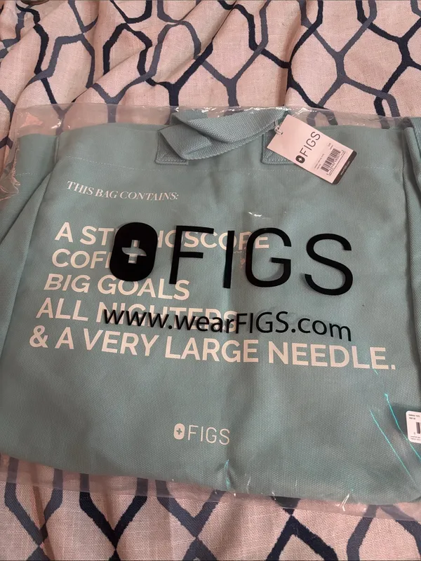 FIGS Canvas Unisex Tote in Seaglass Limited Edition NWT, NIB - Image 5