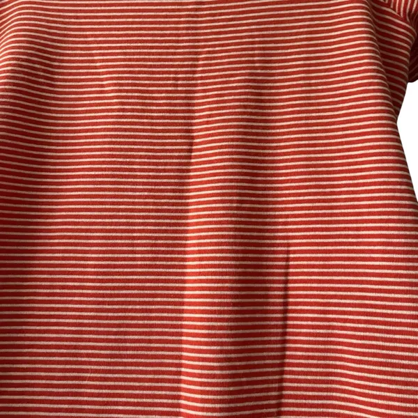 J. Crew Red Coral Striped Off-Shoulder Foldover Blouse Women's‎ XS Cotton Knit - Image 2