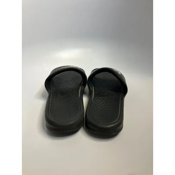 Nike Benassi JDI Slides Womens 9 Black Excellent Tonal Checkerboard 343881-011 - Image 4
