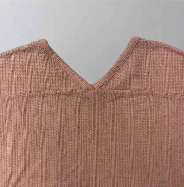 👚 Pink Rose Short Sleeve Waffle Knit Top w/ Pocket - Image 5