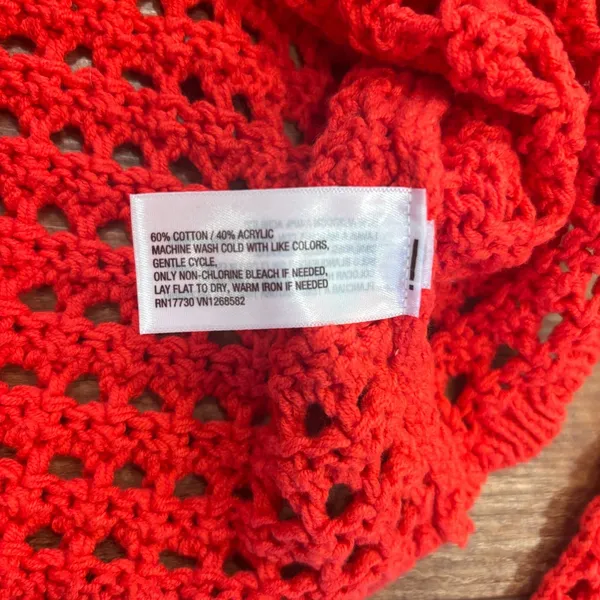 NEW A New Day Women's Crochet Button-Front Cardigan A New Day Red Size Small - Image 7