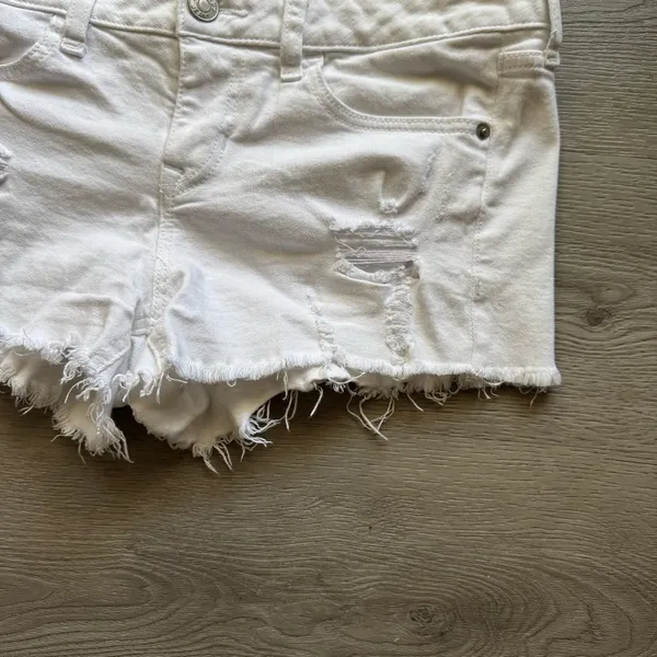 Express Low Rise Cut Off Denim Shorts - Image 2