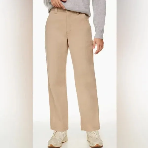 Aritzia TNA Khaki Denim Trouser High Waisted Jean Neutral Women's Size 4 - Image 2