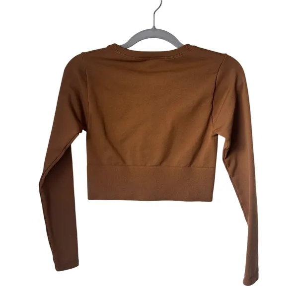 Aerie Offline Brown Cropped Long Sleeve - XS - Image 4