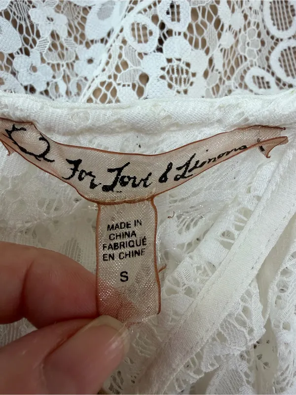 For Love & Lemons Vintage 2016 Rosemary White Beige Lace Mini Dress Small $350 - Image 11